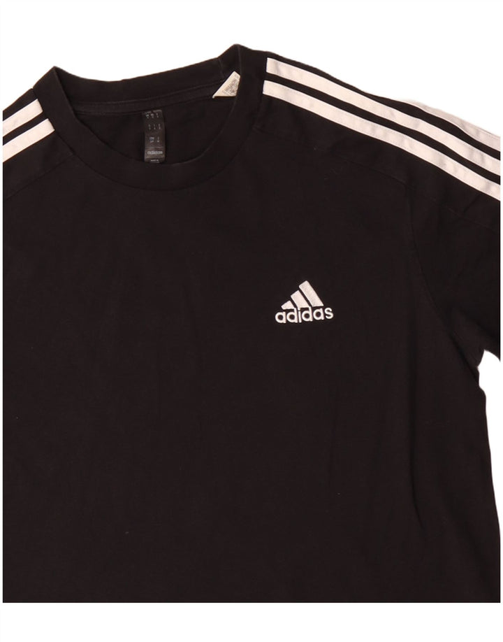 Adidas Mens T-Shirt Top Small Black Cotton