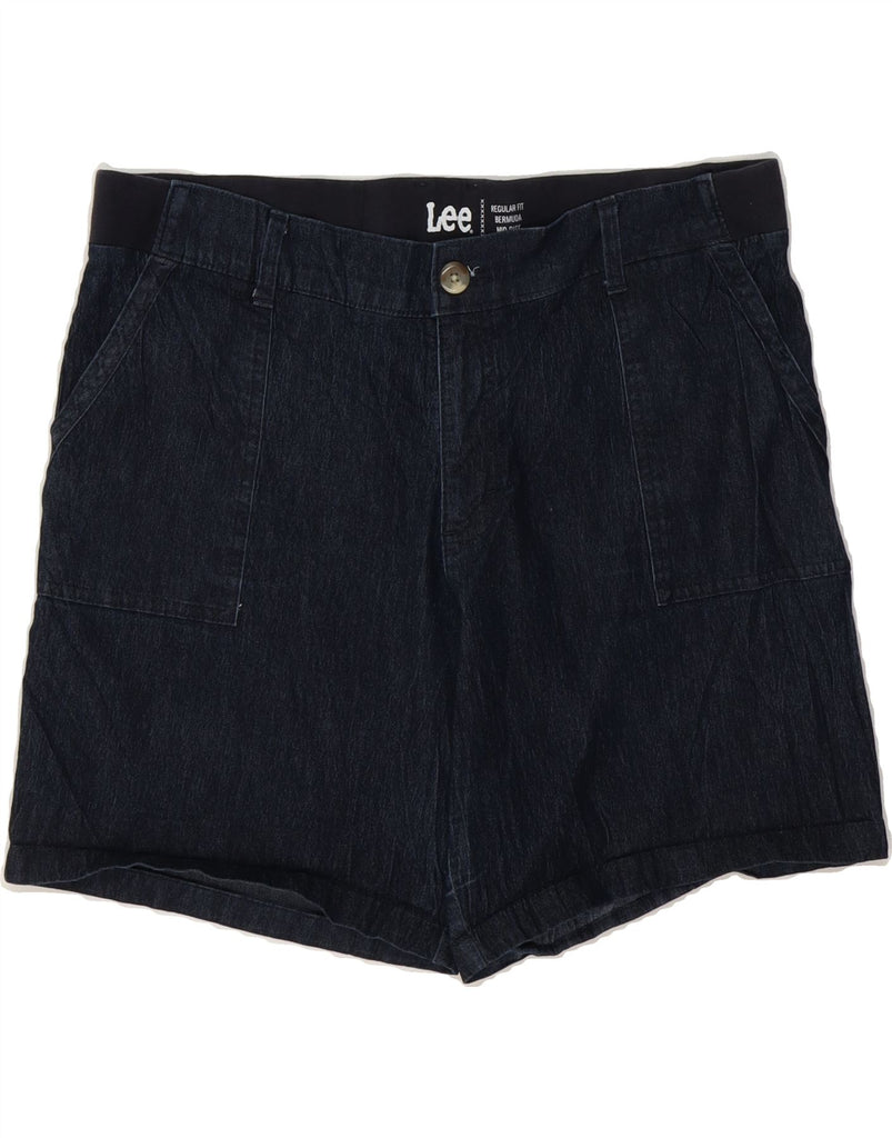 LEE Womens Mid Rise Regular Denim Bermuda Shorts US 14 XL W36  Black Vintage Lee and Second-Hand Lee from Messina Hembry 