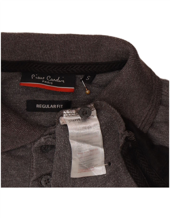 Pierre Cardin Mens Regular Fit Polo Shirt Small Grey Colourblock Polyester