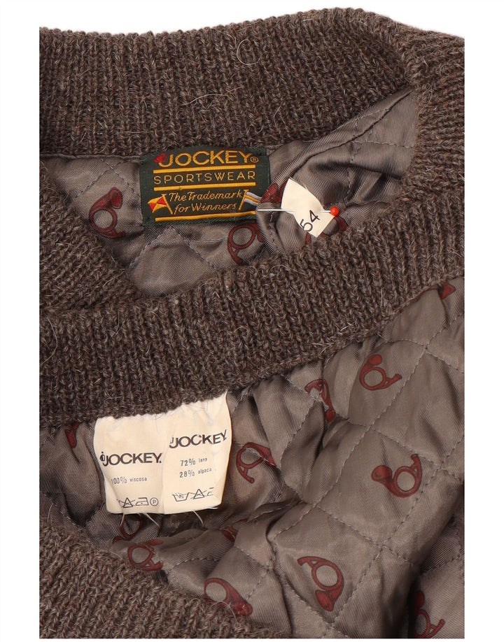 Jockey Mens Knit Bomber Jacket IT 54 2XL Grey Wool
