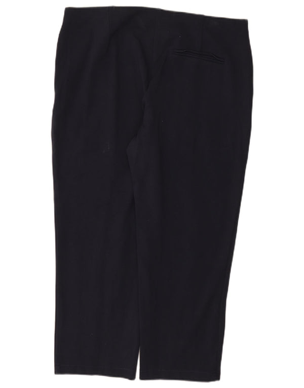 Marks & Spencer Womens Straight Cropped Trousers UK 18 XL W38 L24 Navy Blue