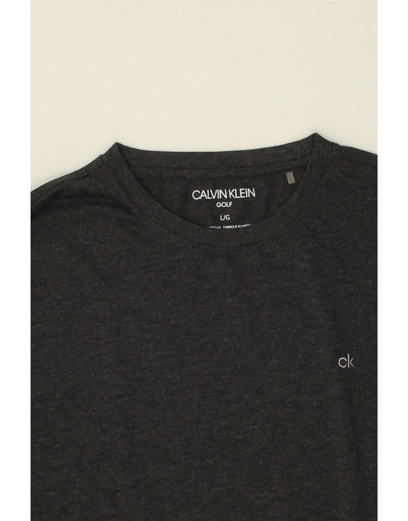 CALVIN KLEIN Mens Golf Top Long Sleeve Large Grey Cotton | Vintage Calvin Klein | Thrift | Second-Hand Calvin Klein | Used Clothing | Messina Hembry 