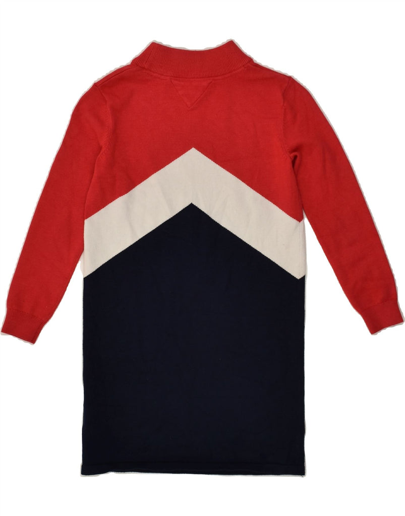 TOMMY HILFIGER Girls Jumper Dress 6-7 Years Navy Blue Colourblock Viscose | Vintage Tommy Hilfiger | Thrift | Second-Hand Tommy Hilfiger | Used Clothing | Messina Hembry 