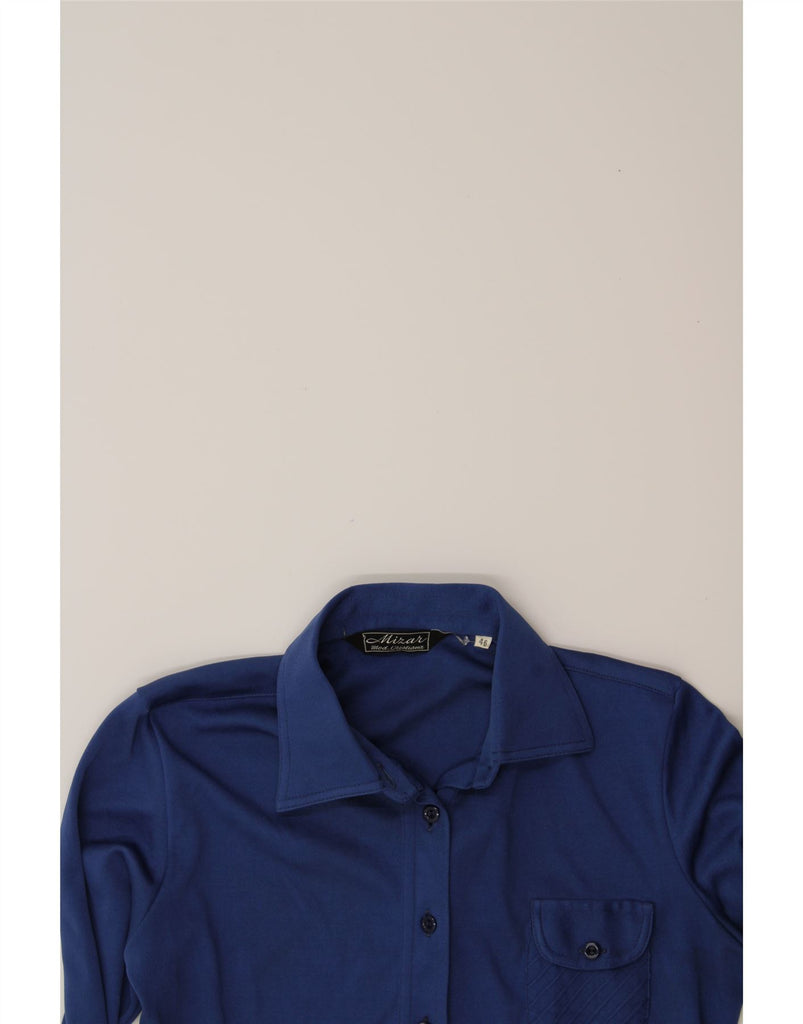 VINTAGE Womens Shirt IT 46 Large Navy Blue Vintage Vintage and Second-Hand Vintage from Messina Hembry 