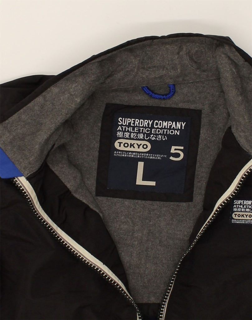 SUPERDRY Womens Bomber Jacket UK 16 Large Black Nylon | Vintage Superdry | Thrift | Second-Hand Superdry | Used Clothing | Messina Hembry 