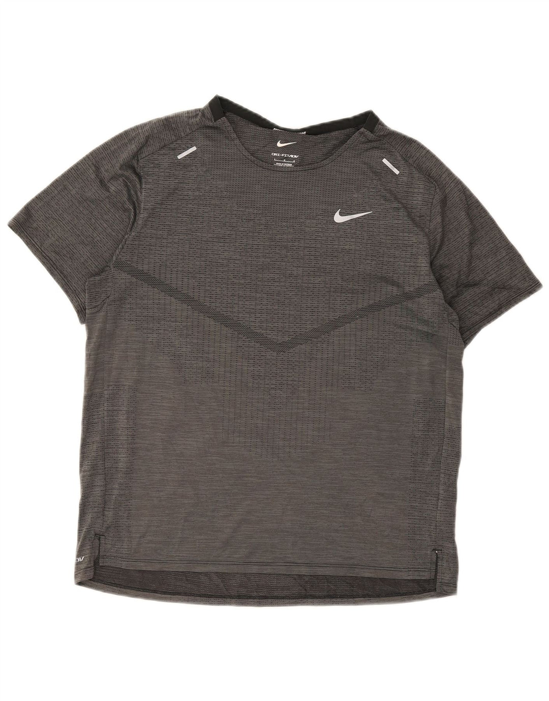Nike Mens Dri Fit T-Shirt Top Large Grey Polyester Sports