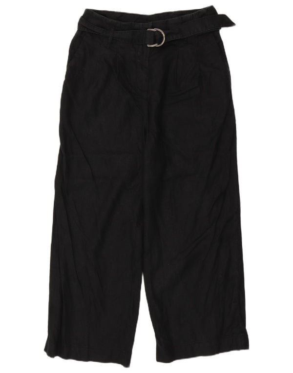 Marks & Spencer Womens High Waist Casual Trousers UK 14 Large W32 L27 Black
