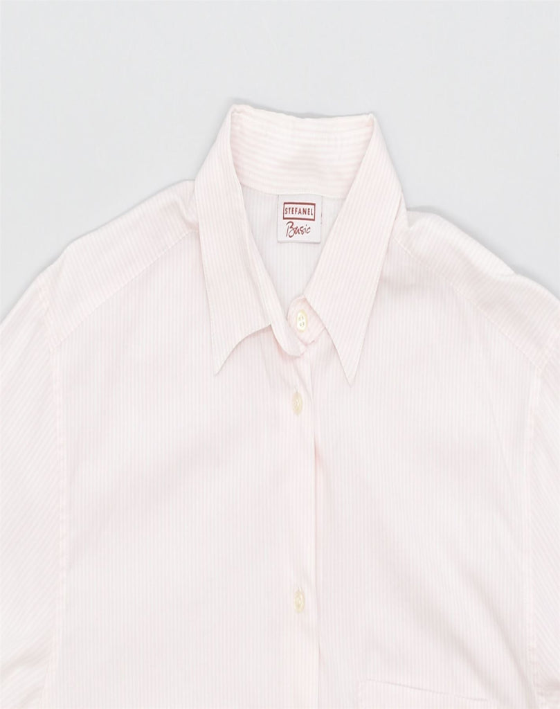 STEFANEL Womens Shirt UK 16 Large Pink Pinstripe Cotton | Vintage | Thrift | Second-Hand | Used Clothing | Messina Hembry 