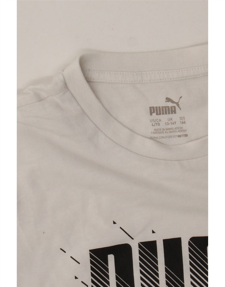 Puma Boys Graphic T-Shirt Top 13-14 Years White