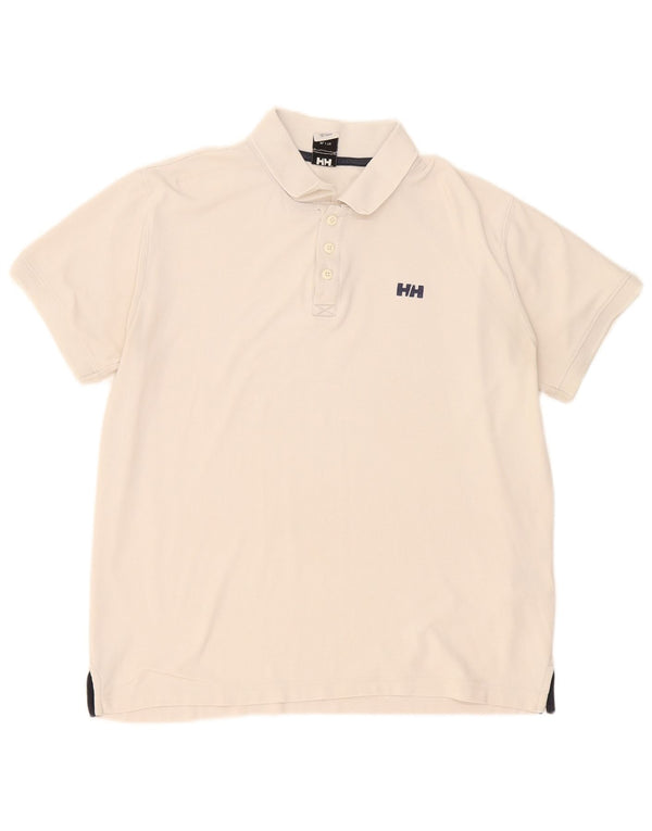 Helly Hansen Mens Polo Shirt XL Off White Polyester