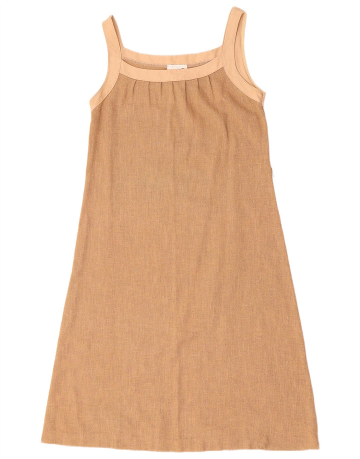 Vintage Womens Slip Dress EU 38 Medium Beige Polyester