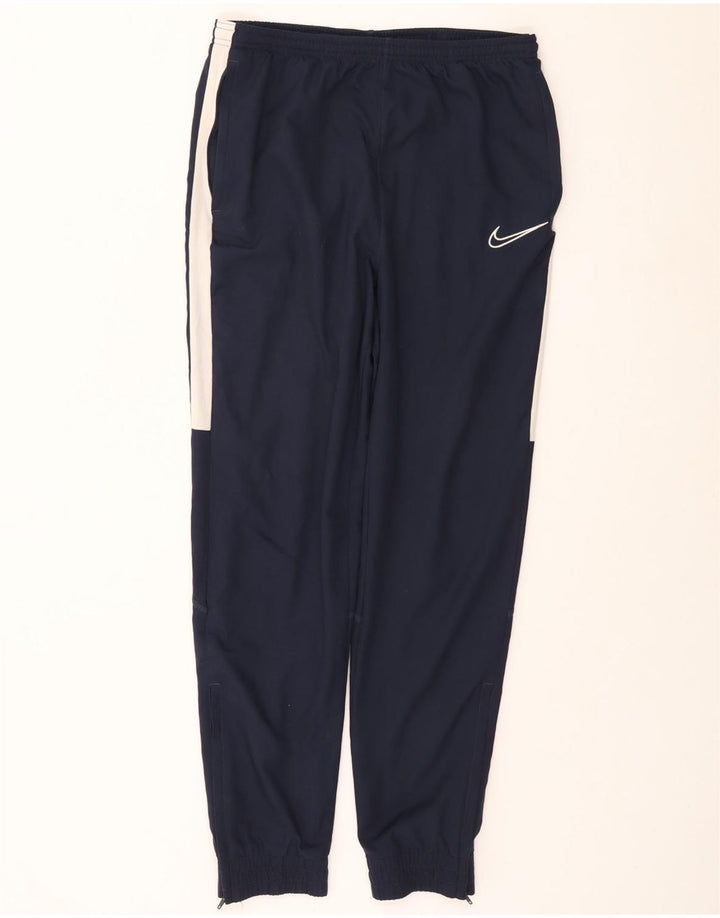 NIKE Mens Dri Fit Tracksuit Trousers Joggers Large Navy Blue Colourblock