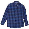 Chaps Mens Shirt Large Blue Check Cotton