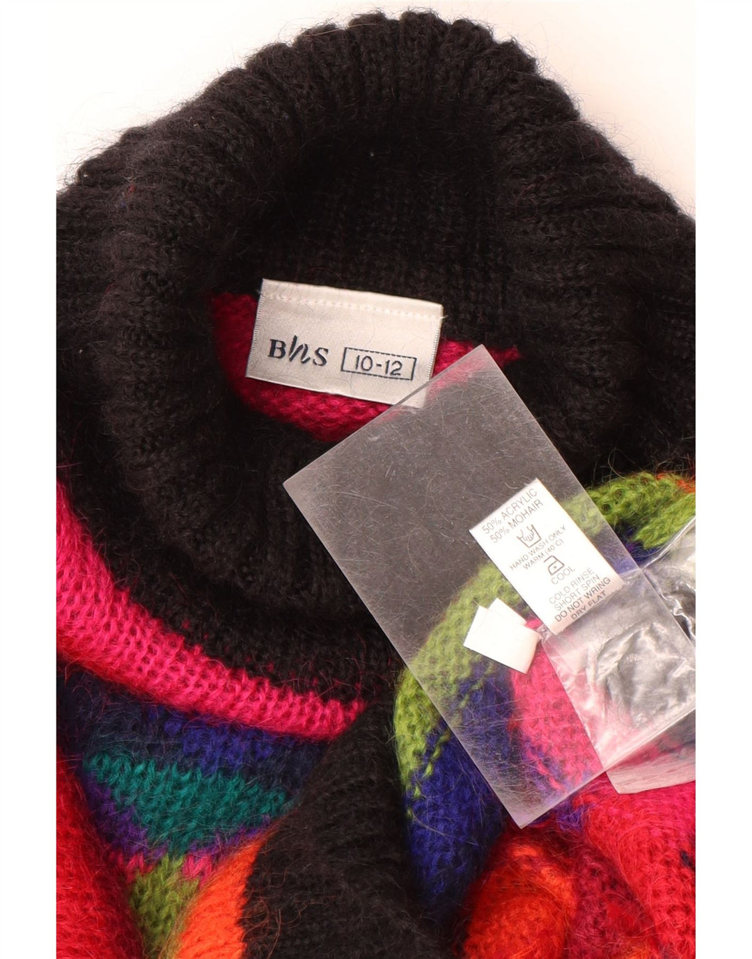 BHS Womens Roll Neck Jumper Sweater UK 10/12 Medium Multicoloured