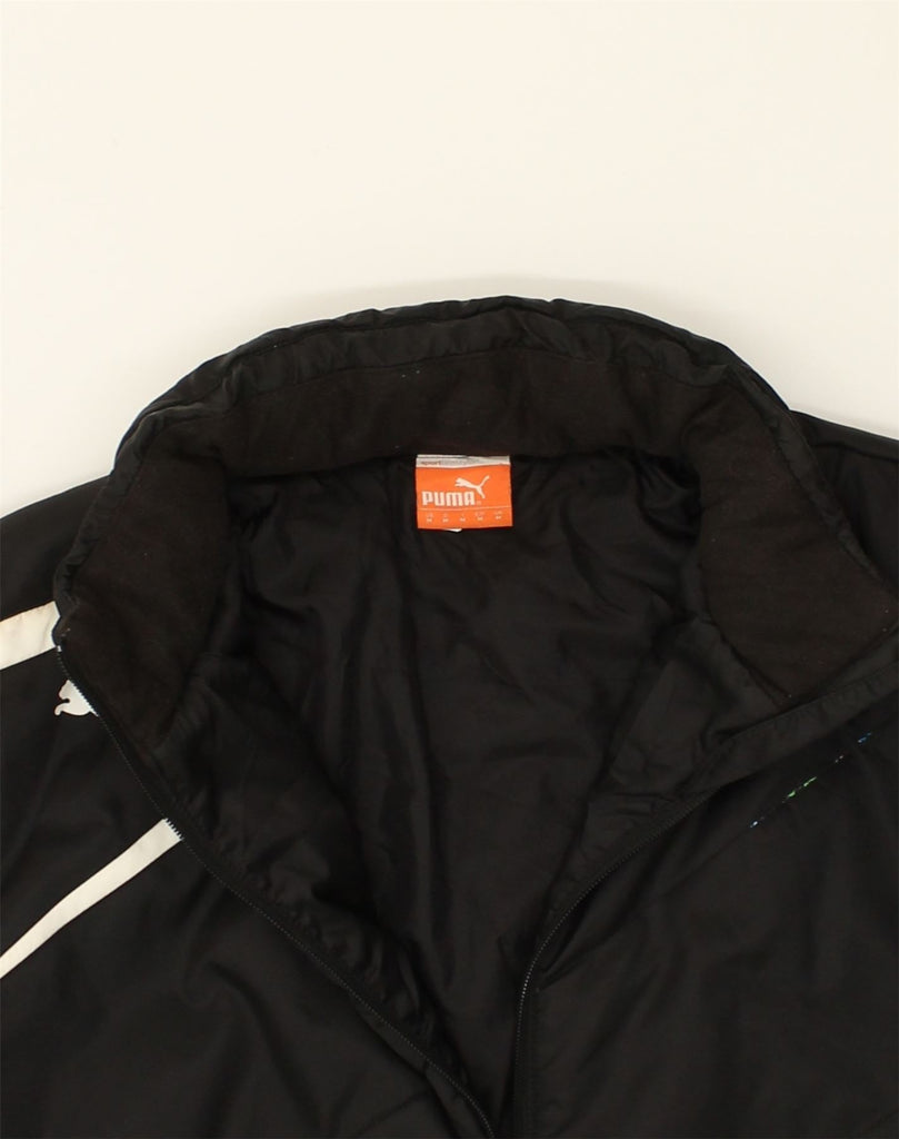 PUMA Mens Padded Jacket UK 38 Medium Black Nylon | Vintage Puma | Thrift | Second-Hand Puma | Used Clothing | Messina Hembry 