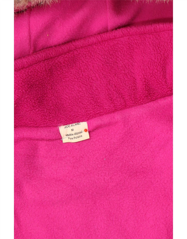 Vintage Womens Oversized Hooded Windbreaker Jacket UK 14 Medium Pink