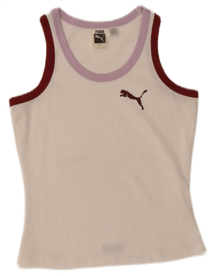 Puma Womens Crop Vest Top UK 8 Small White