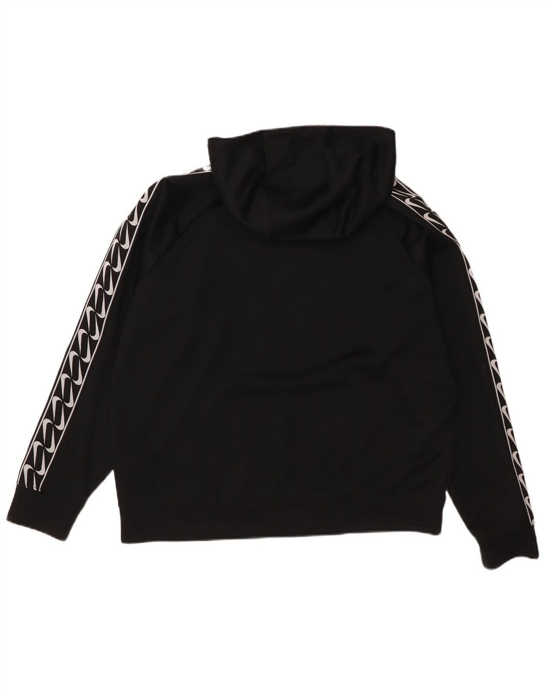Nike Womens Graphic Oversized Hoodie Jumper UK 14 Medium Black Polyester
