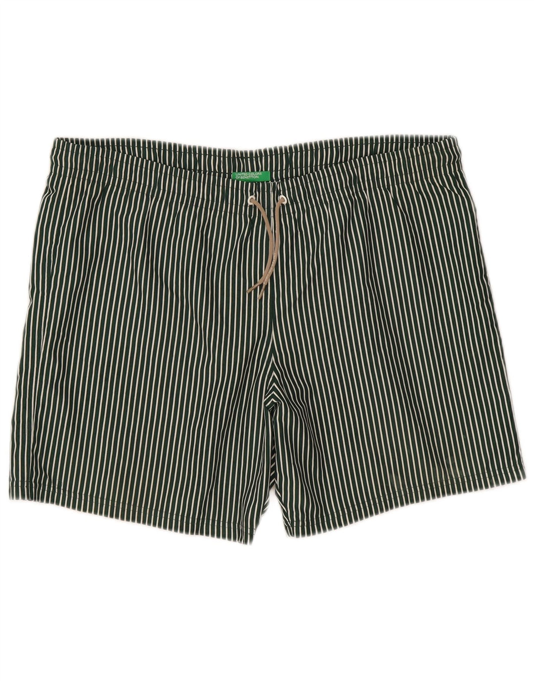 Benetton Mens Swimming Shorts Large  Green Striped
