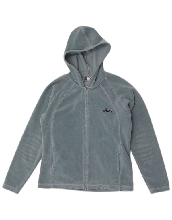 Asics Womens Hooded Fleece Jacket UK 12 Medium Blue