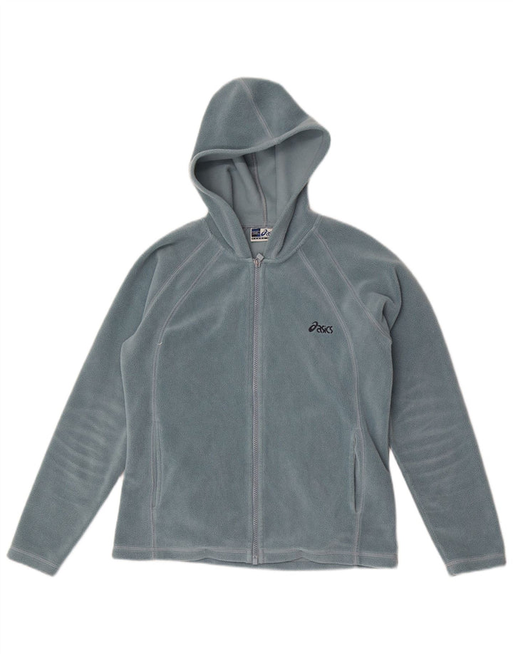 Asics Womens Hooded Fleece Jacket UK 12 Medium Blue