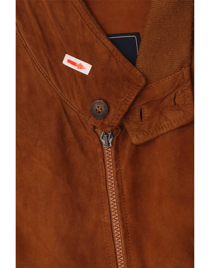 Ivy Oxford Mens Suede Bomber Jacket IT 52 XL Brown