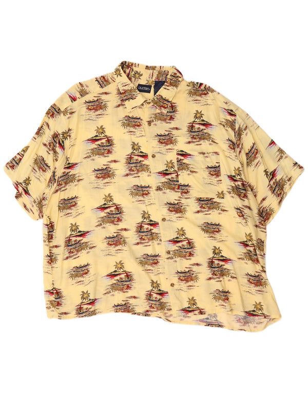 Puritan Mens Hawaiian Short Sleeve Shirt 3XL Yellow Viscose