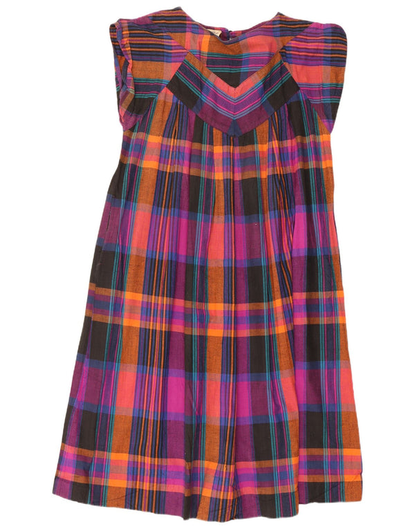 Vintage Womens Oversized Tent Dress EU 38 Medium Multicoloured Check Cotton