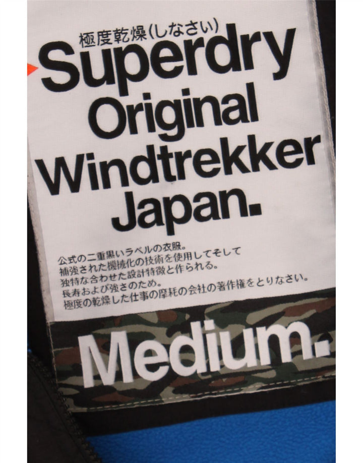 SUPERDRY Womens Windbreaker Jacket UK 14 Medium Black Polyester