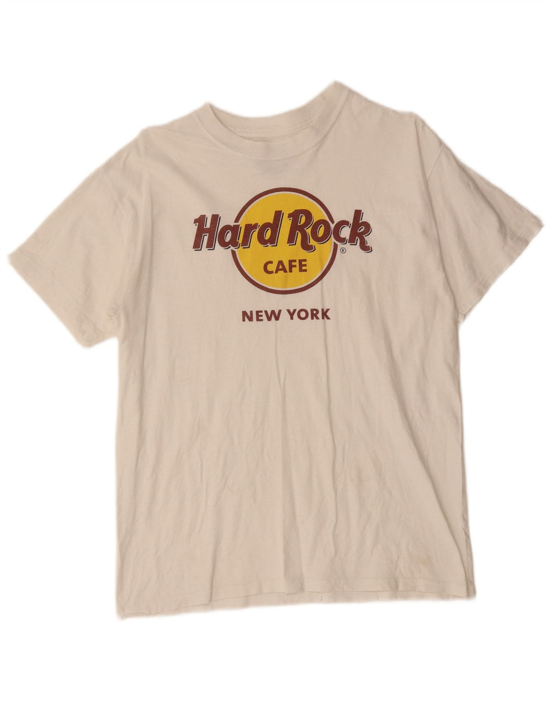 HARD ROCK CAFE Womens Graphic T-Shirt Top UK 14 Medium White Cotton