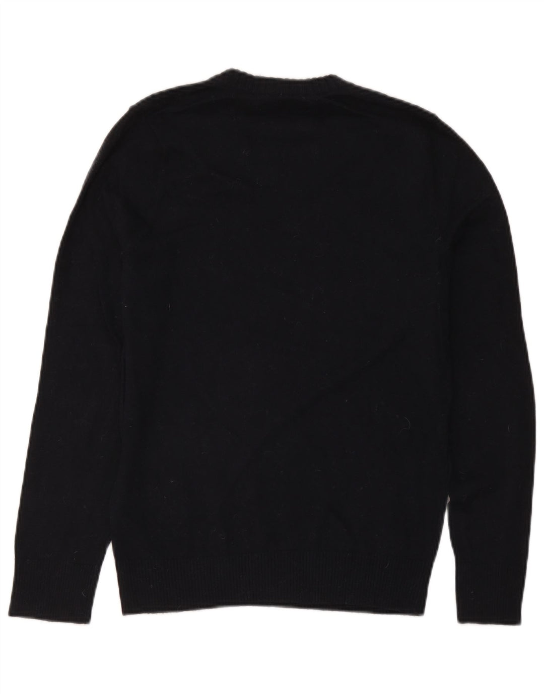 Hollister Mens V-Neck Jumper Sweater Medium Navy Blue Cotton