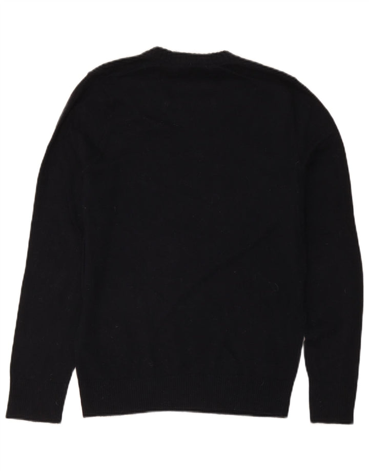 Hollister Mens V-Neck Jumper Sweater Medium Navy Blue Cotton