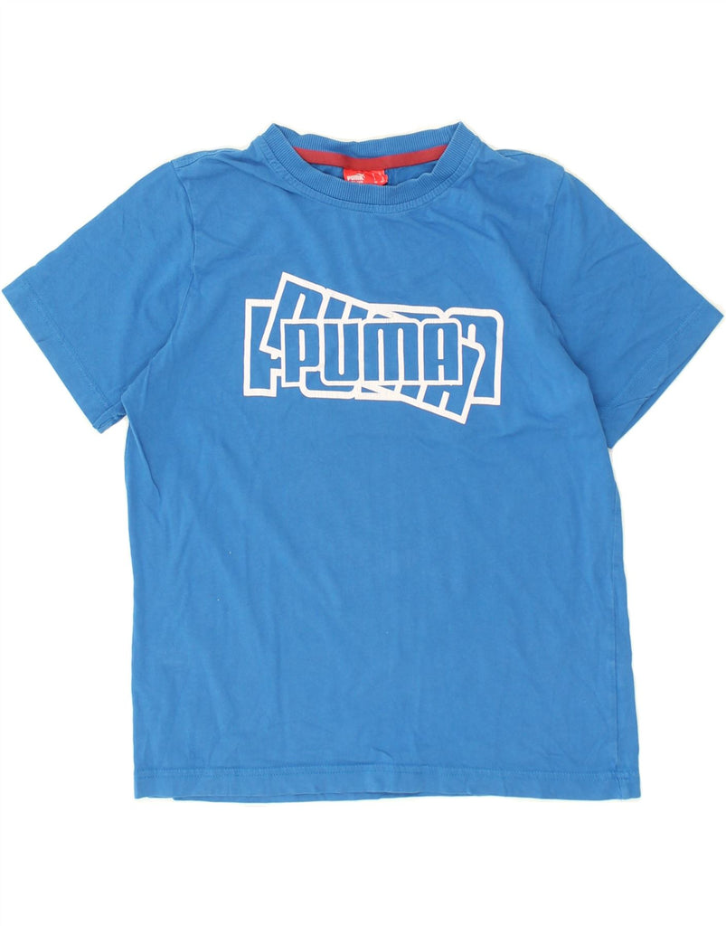 PUMA Boys Graphic T-Shirt Top 11-12 Years Blue Cotton | Vintage Puma | Thrift | Second-Hand Puma | Used Clothing | Messina Hembry 