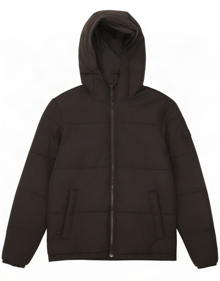 Jack & Jones Mens Hooded Padded Jacket UK 36 Small Black