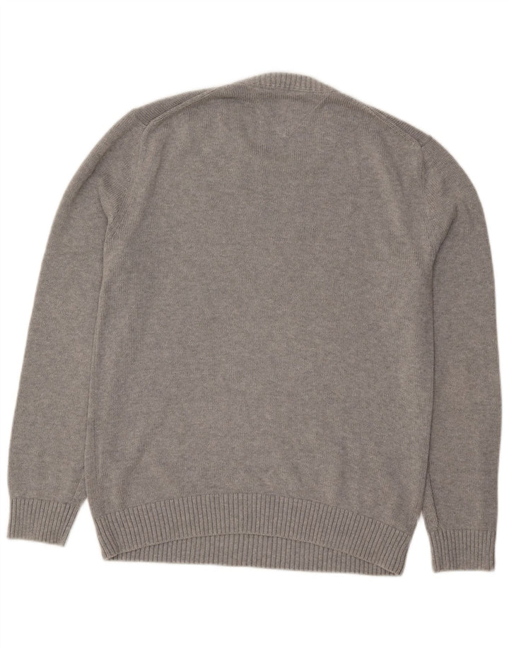 Tommy Hilfiger Mens Crew Neck Jumper Sweater Medium Grey Cotton