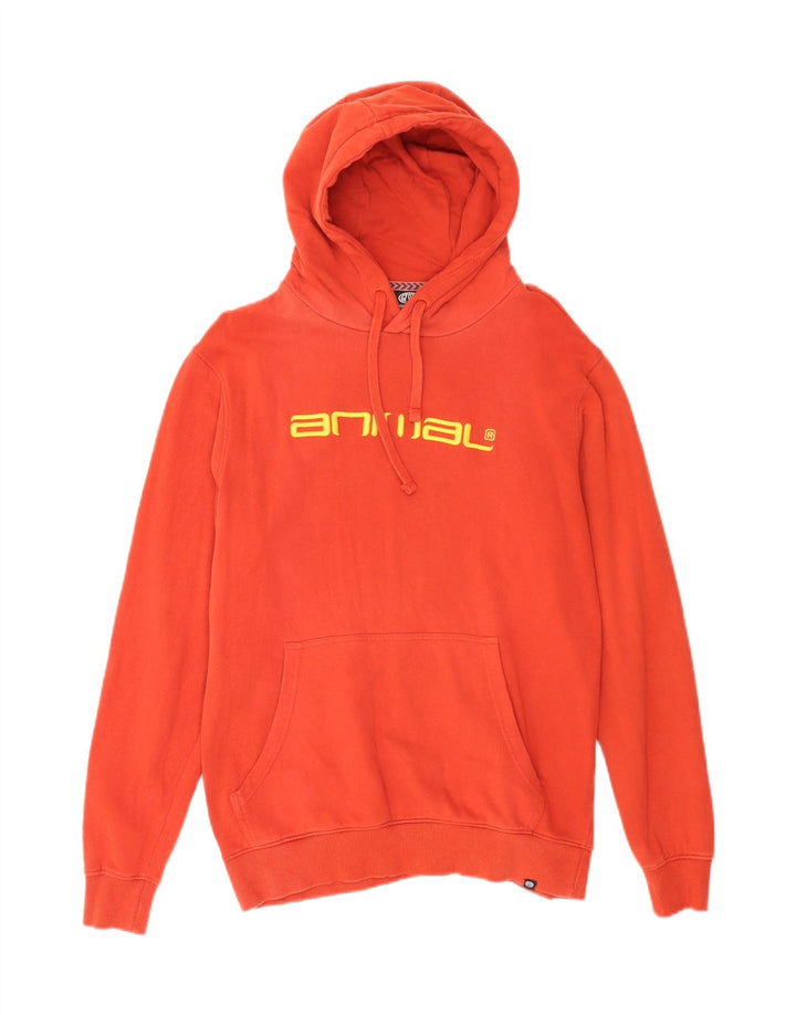 Animal Mens Graphic Hoodie Jumper Small Red Cotton