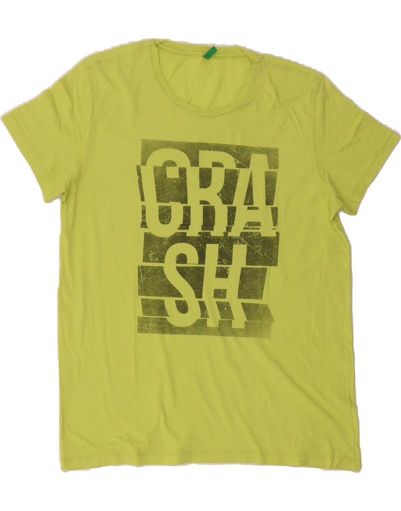 BENETTON Mens Graphic T-Shirt Top Medium Green Vintage Benetton and Second-Hand Benetton from Messina Hembry 