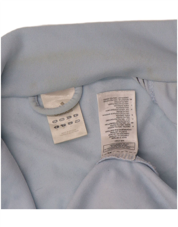 Adidas Womens Tracksuit Top Jacket UK 12 Medium Blue Polyester