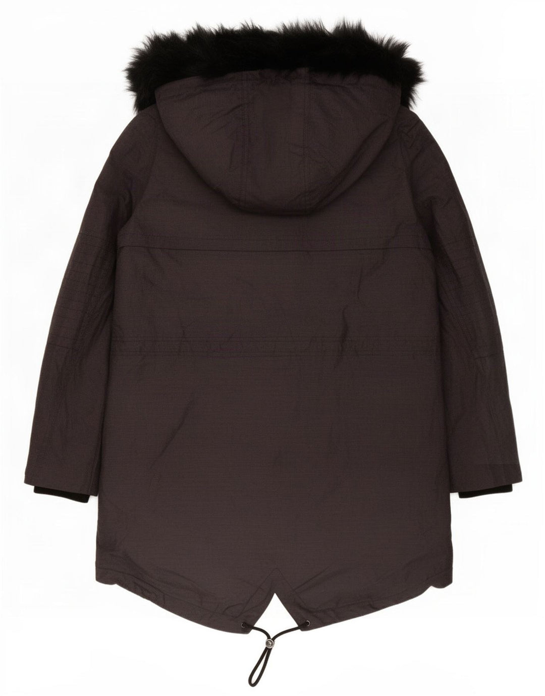 Marks & Spencer Womens Hooded Parka Jacket UK 12 Medium Navy Blue Polyamide