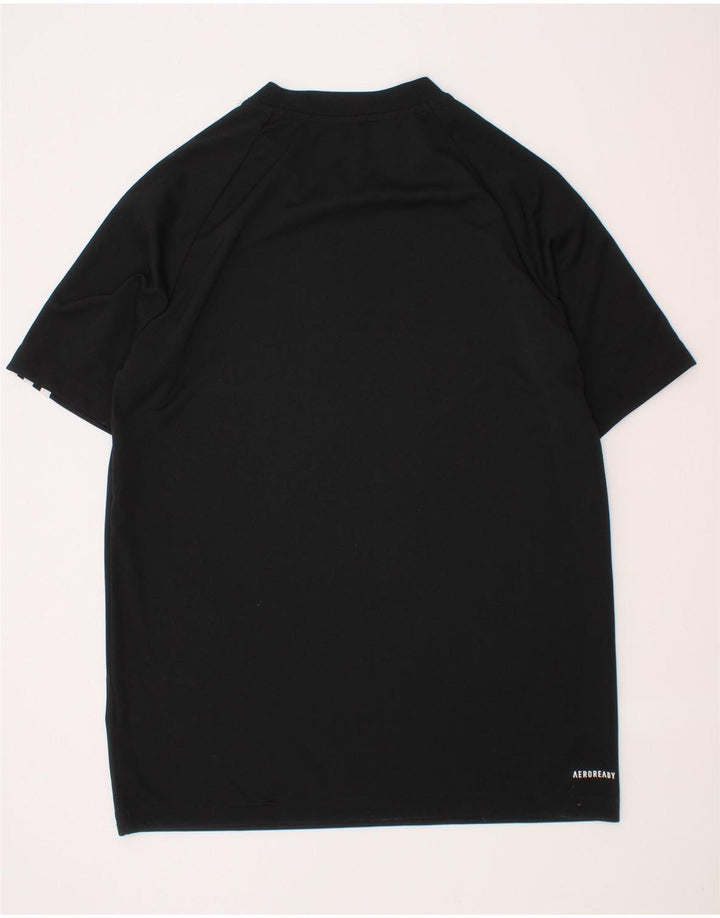 Adidas Boys Aeroready T-Shirt Top 13-14 Years Black Polyester