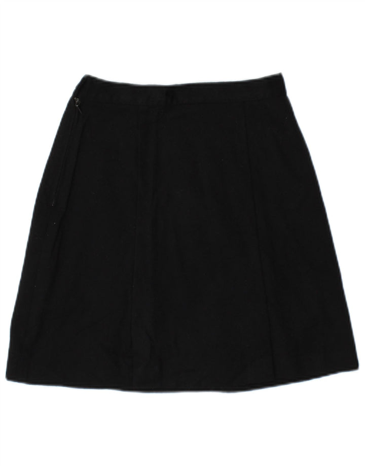 BENETTON Womens A-Line Skirt IT 38 XS W24 Black Wool