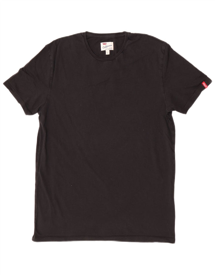 Levi's Womens T-Shirt Top UK 14 Large Black Cotton