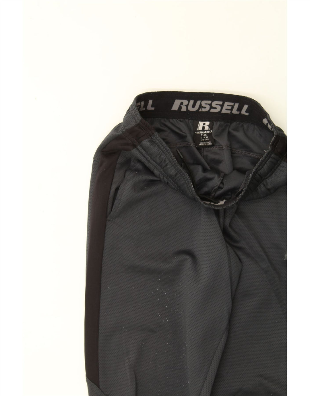 RUSSELL ATHLETIC Mens Tracksuit Trousers Small Black Colourblock Polyester Vintage Russell Athletic and Second-Hand Russell Athletic from Messina Hembry 