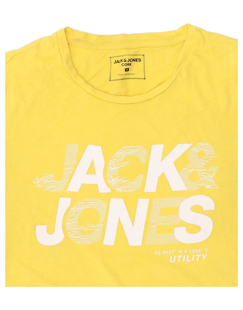 JACK & JONES Mens Graphic T-Shirt Top Medium Yellow Cotton | Vintage Jack & Jones | Thrift | Second-Hand Jack & Jones | Used Clothing | Messina Hembry 