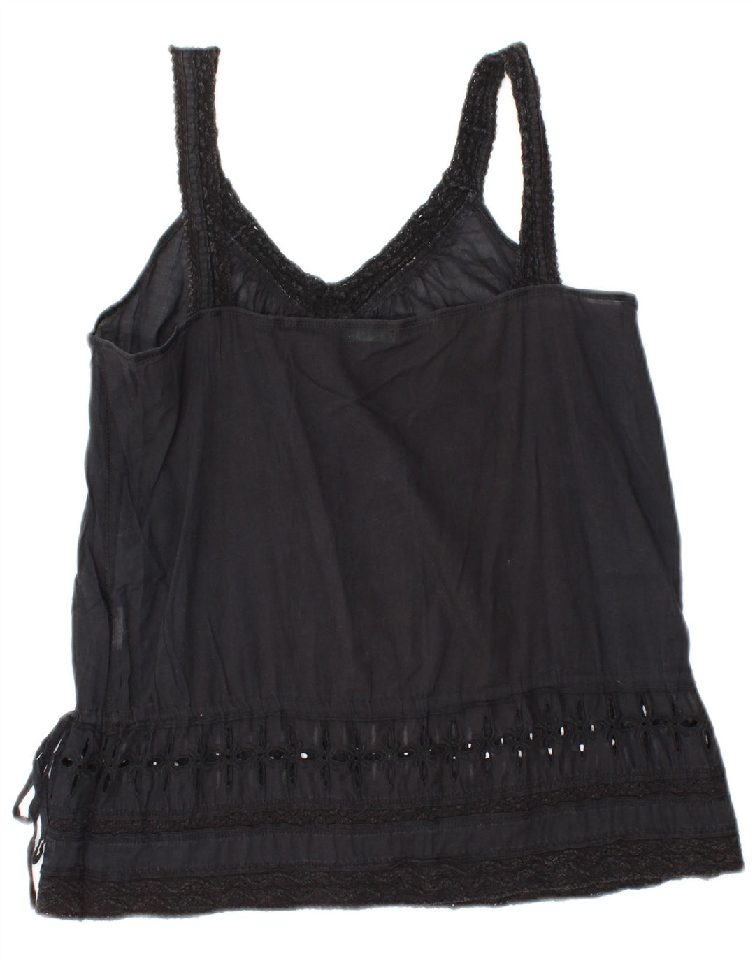 BENETTON Womens Cami Top UK 10 Small Black