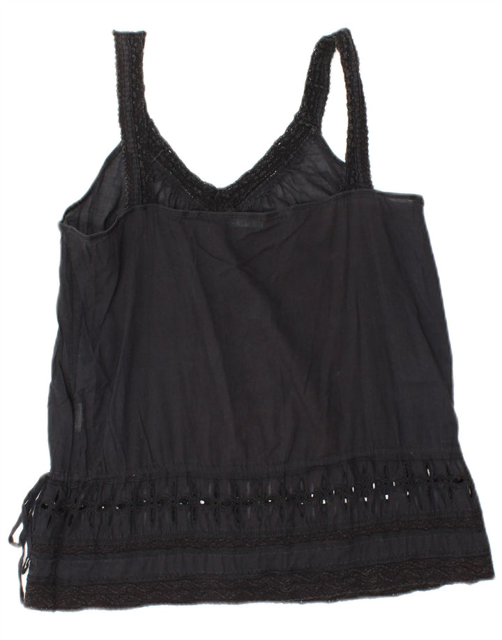 BENETTON Womens Cami Top UK 10 Small Black