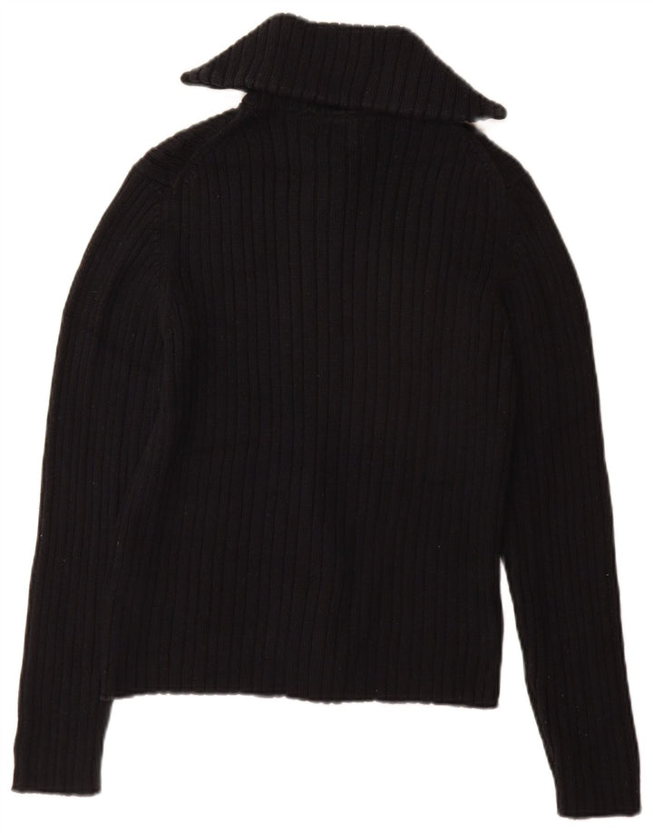 MARKS & SPENCER Womens Cardigan Sweater UK 12 Medium  Black Cotton