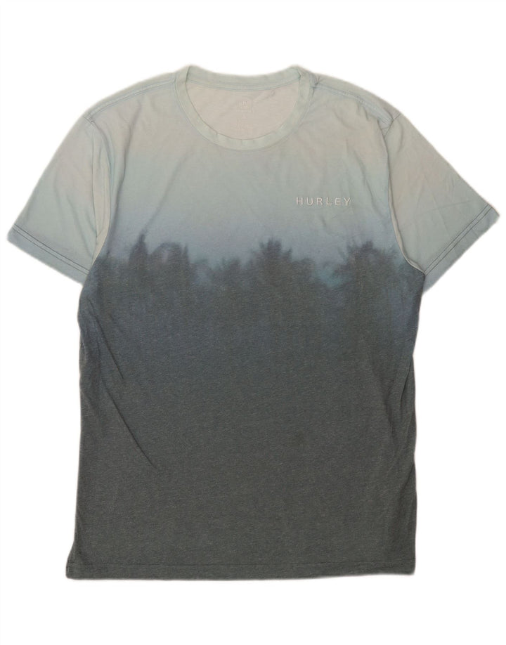 Hurley Mens T-Shirt Top Large Blue Colourblock Polyester