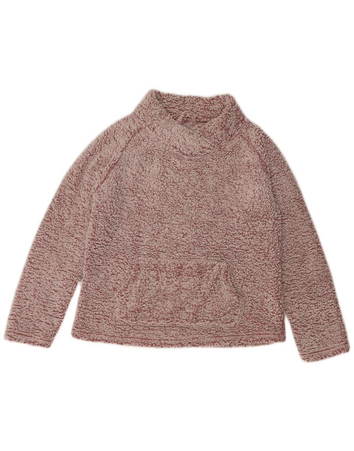 John Lewis Womens Loose Fit Fleece Jumper UK 14 Medium Pink Polyester