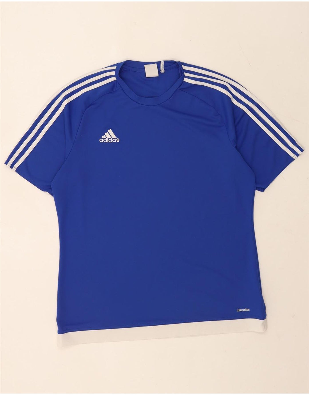 Adidas Mens Climalite T-Shirt Top Large Blue Colourblock Polyester